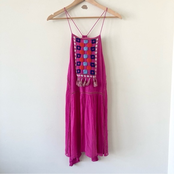 Piper by Townsen Pink Embroidered Bohemian Strapy Dress Size XS - Picture 1 of 7